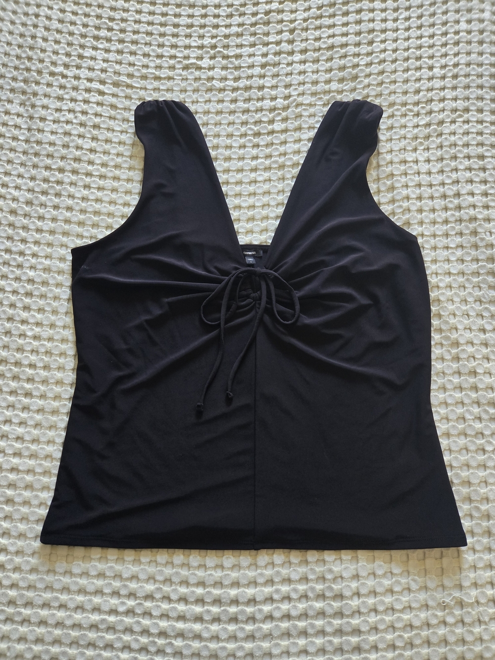 Express Black Tie-Front Tank Top